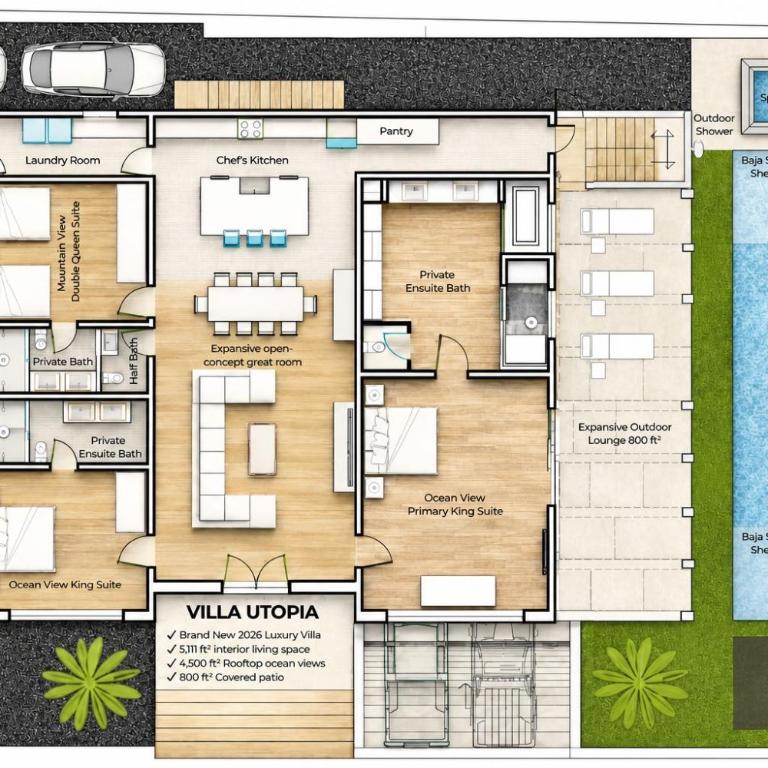 Cabo Ocean View Villa - 4BR - 50ft Pool - Hot Tub - Gym - Villa - Vue sur Mer - 24
