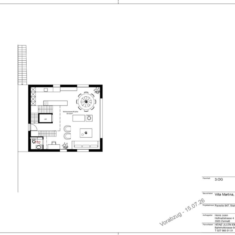 Villa Martina Stalden - Apartment mit 1 Schlafzimmer - 66