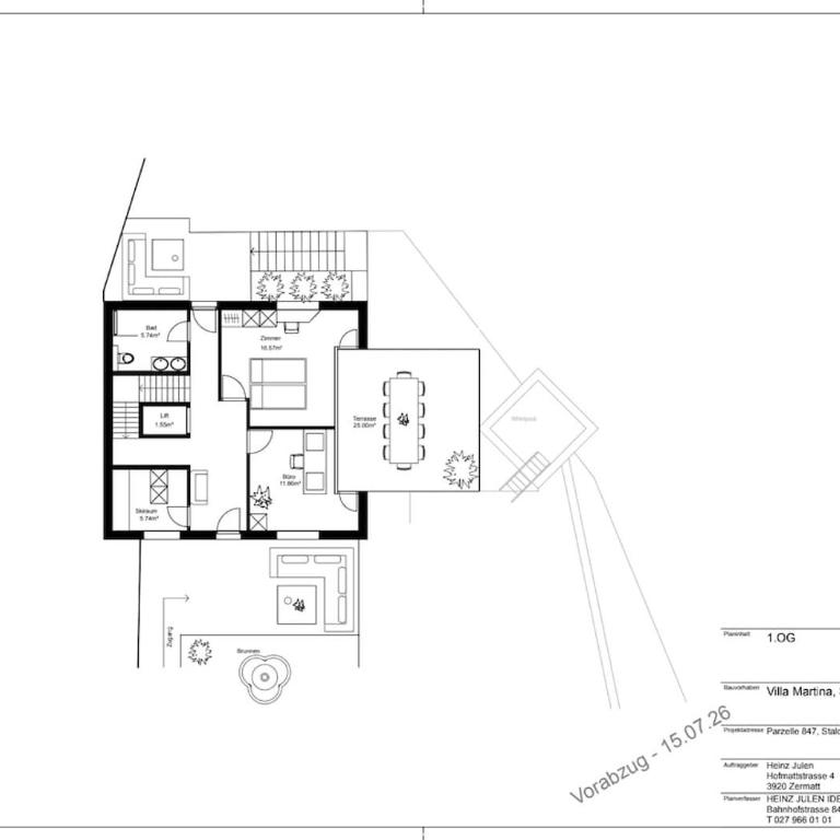 Villa Martina Stalden - Apartment mit 1 Schlafzimmer - 86