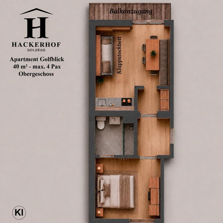 Hackerhof Apartments&Zimmer - Two-Bedroom Deluxe Apartment with Balcony - 11