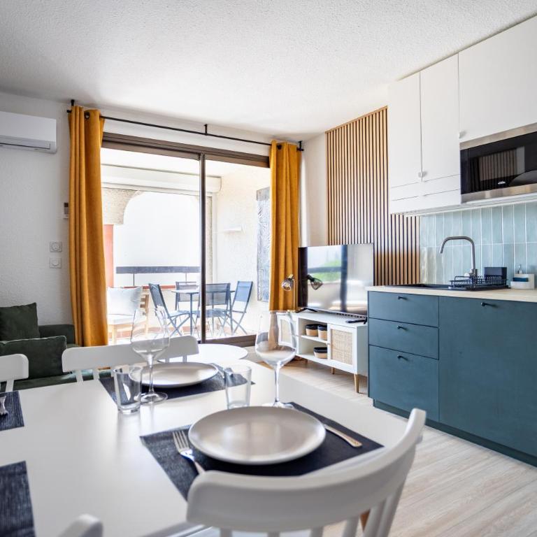 Duplex Vue Lac à Cap Coudalère, Piscine et Parking Le Barcares - Apartment mit 1 Schlafzimmer - 4