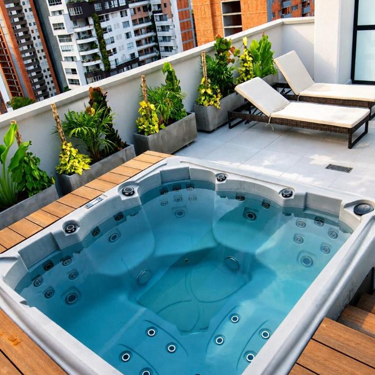 Jacuzzi privado Terraza 40m Tranvía Medellín - Apartamento de 2 dormitorios - 6