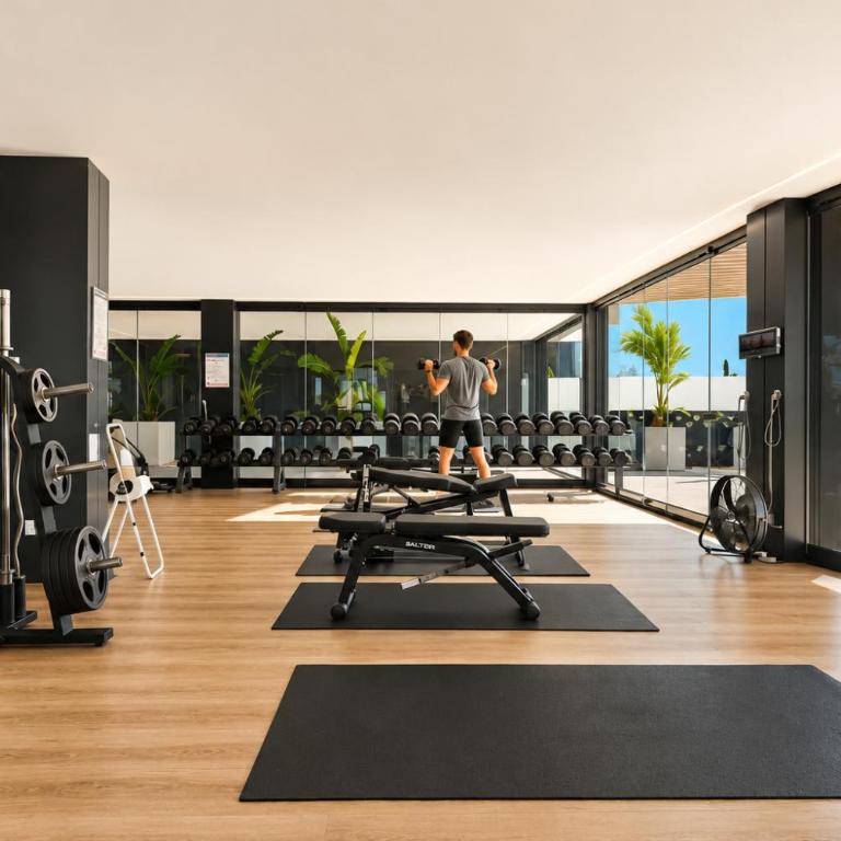 LolaBeachfront - Indoor Heated Pool & Spa - Premium Gym - Private Garden - 5 min Train to Airport - Deluxe Apartment mit 1 Schlafzimmer und Gartenblick - 41