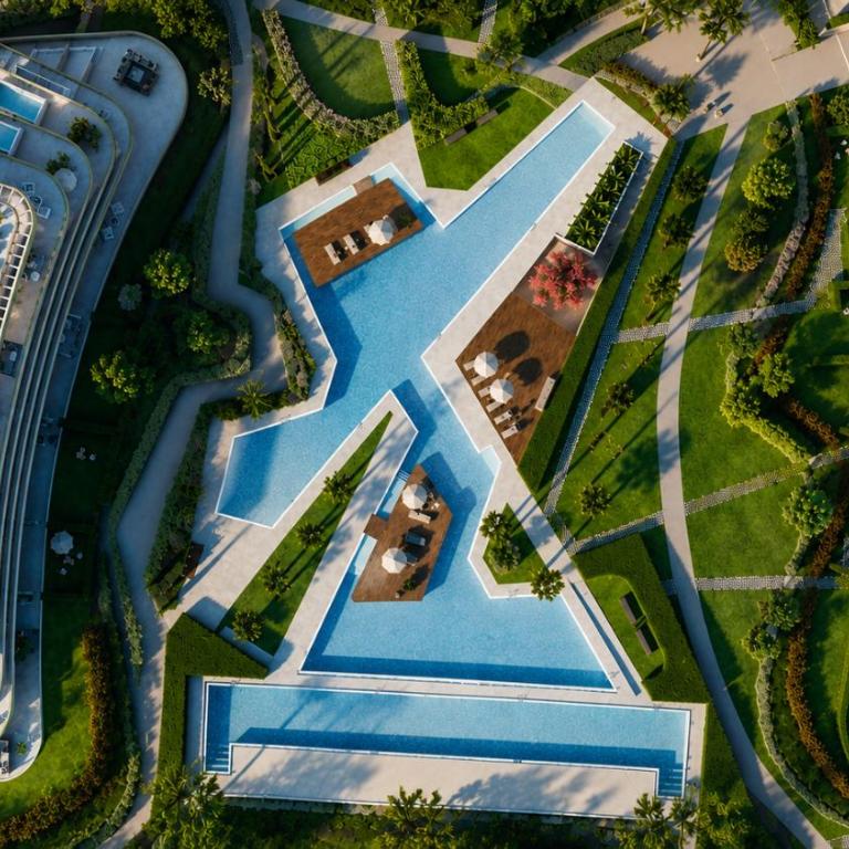 LolaBeachfront - Indoor Heated Pool & Spa - Premium Gym - Private Garden - 5 min Train to Airport - Deluxe Apartment mit 1 Schlafzimmer und Gartenblick - 46