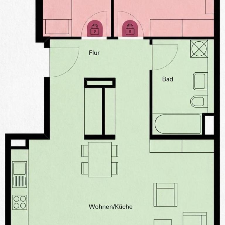 City-Apartment EDEN S-Bahn, Park, Panoramablick - Apartment mit 1 Schlafzimmer - 6
