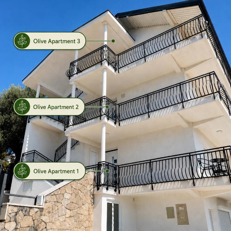 Olive Tree Apartments - Apartman sa 2 Spavaće Sobe, Balkonom i Pogledom na More - 9