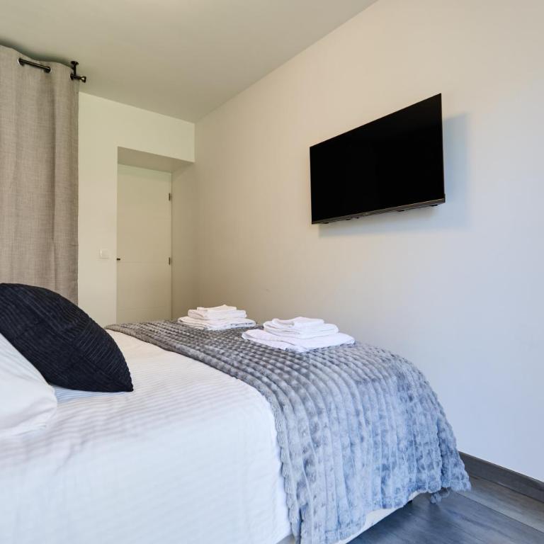 Secret garden SPA - Idéal couples et pros - 5min à pied de la gare - 10min à pied de l'Arena et du Quartier Boulingrin - Baignoire balnéo - Jardin privatif de 50m2 - Mini golf - Home cinéma - One-Bedroom Apartment - 29