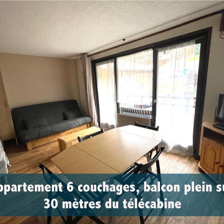 Le Relai S34 - Grand et lumineux studio avec coin montagne 4-6 pers avec WIFI, 50m des pistes, grand balcon exposé SUD, DRAPS NON COMPRIS - Studio - Vue sur Montagne - 1