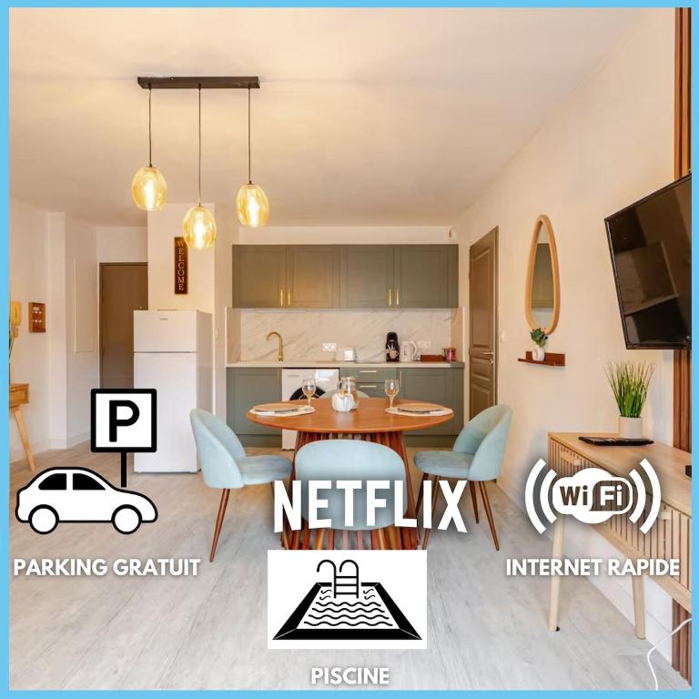 Le Cosy Bernard, parking, climatisation chambre, piscine fermée pour 2026 - Appartement 1 Chambre - 10