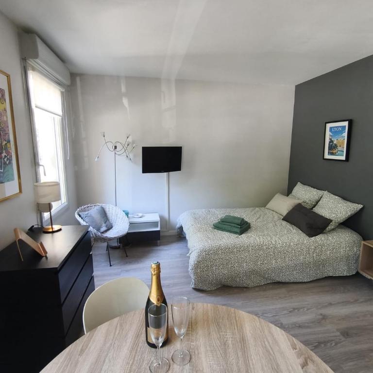 Élégance&Cosy Studio et parking Proximité Gare Part Dieu - Appartement 1 Chambre - 1