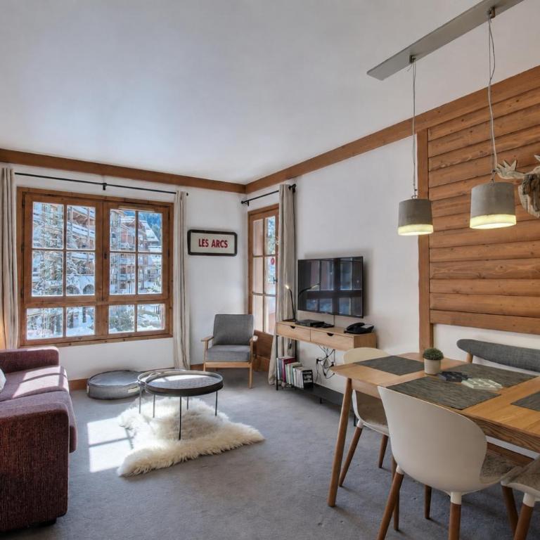 Arc 1950, Appartement 1 chambre, 05 pers, Vue Montagne, Sauna, Hammam, Jacuzzi, salle de fitness, Piscine extérieure chauffée - One-Bedroom Apartment with Balcony and Mountain View - 1