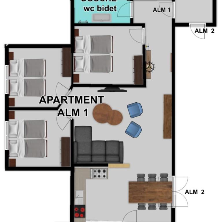 Alm Appartements ZellamSee - Apartment Alm 1 mit 3 Schlafzimmern und Balkon - 25