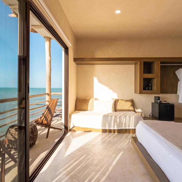 AWA Holbox Hotel Boutique - Beach Front - Habitación con cama extragrande y vistas al mar - 9