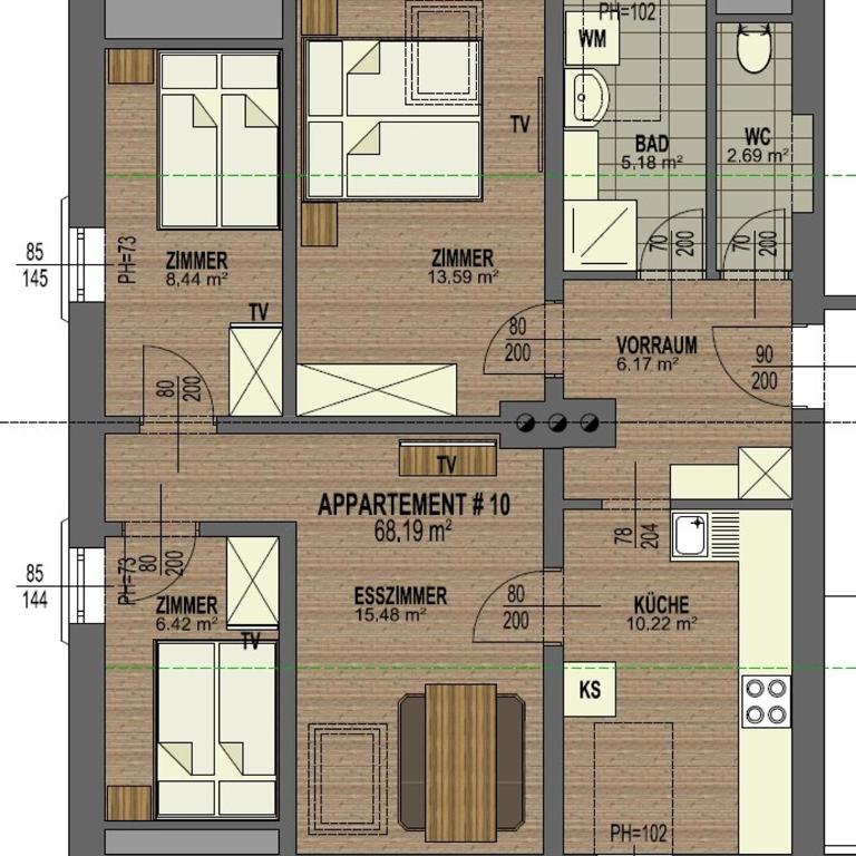 Villa Ganzstein Appartements - Apartment mit 3 Schlafzimmern - 11