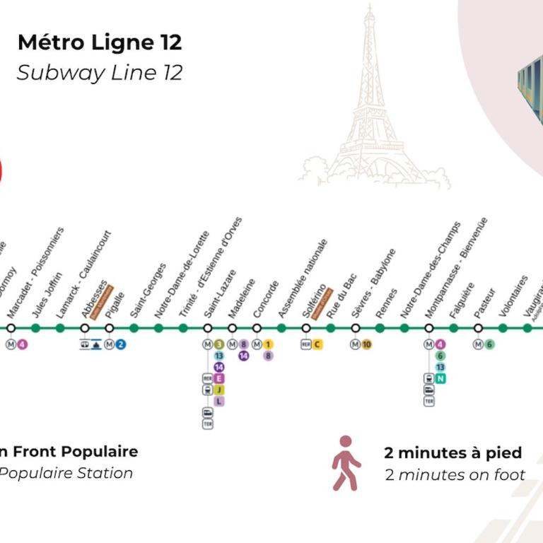 L'eleven - Parking - Balcon - 2 min metro 12 - Stade de France - Appartement 2 Chambres - 16