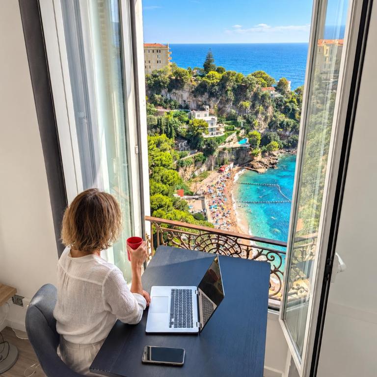 Vue mer panoramique, parking privé, Monaco 10 min - Apartment mit 1 Schlafzimmer - 1