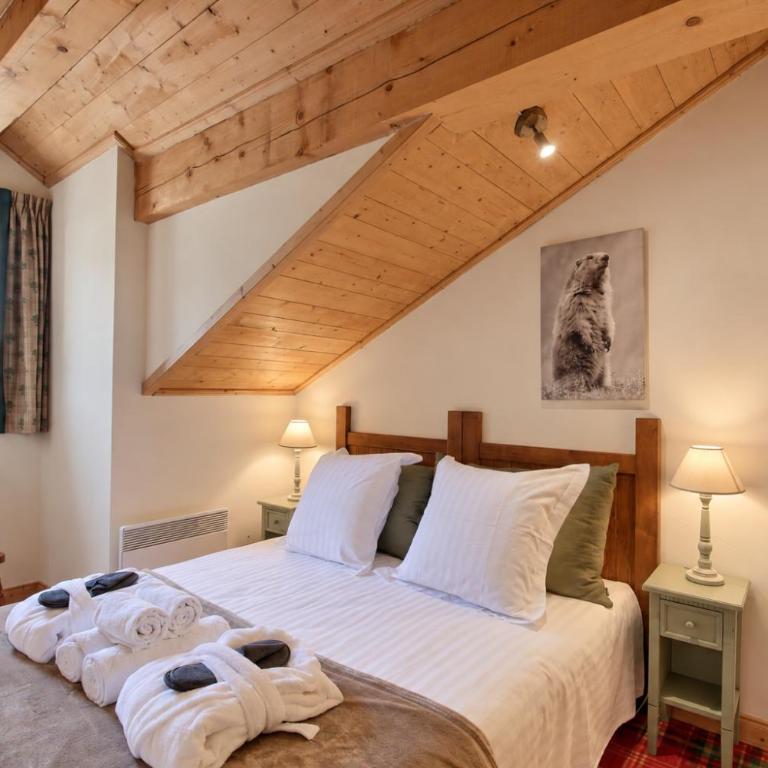 ARC 1950, Appartement 2 chambres, Duplex, Cheminée, 6 pers, Sauna, Hammam, Jacuzzi, Salle de fitness, Piscine intérieure chauffée, Départ et retour skis aux pieds - Appartement 2 Chambres avec Vue sur la Montagne - 8