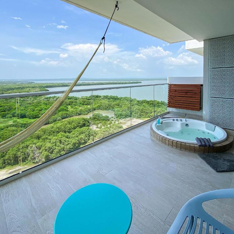 1 Dormitorio Jacuzzi privado. Vista Mar y Cienaga - Apartamento - 6