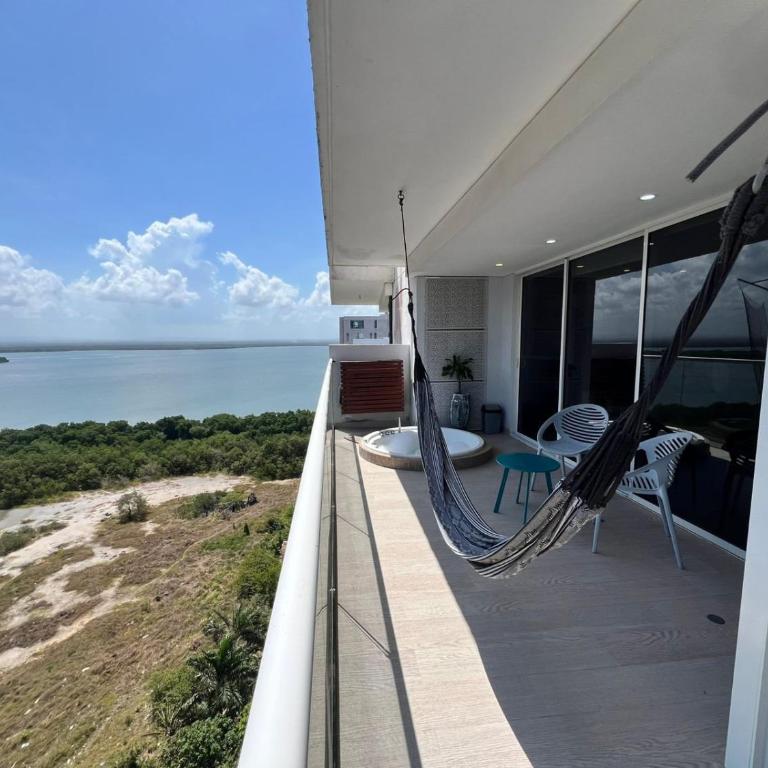 1 Dormitorio Jacuzzi privado. Vista Mar y Cienaga - Apartamento - 59
