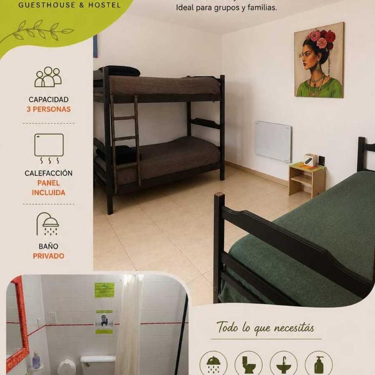 Huaka Guesthouse & Hostel - Habitación Doble con baño privado - 2 camas - 2