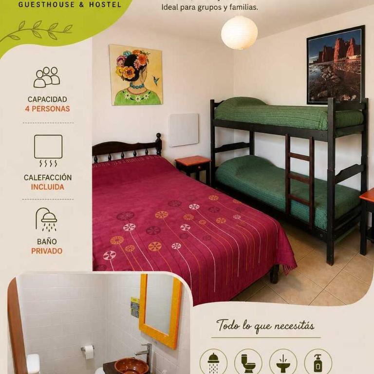 Huaka Guesthouse & Hostel - Habitación Cuádruple con baño privado - 2