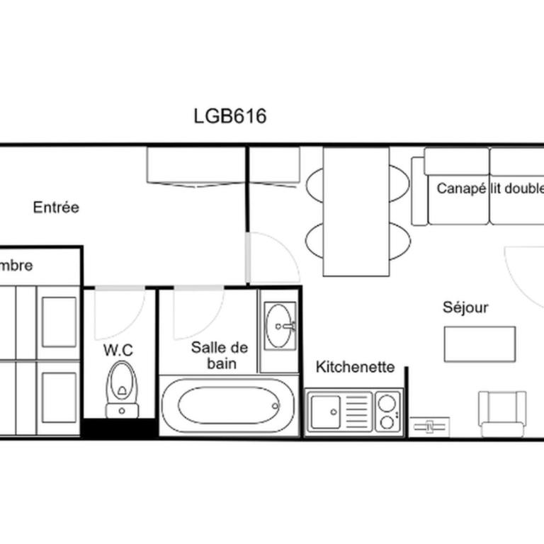 2 Pièces Confortable, Skis aux Pieds, Balcon, 4 Pers. - Appartement 1 Chambre - 9