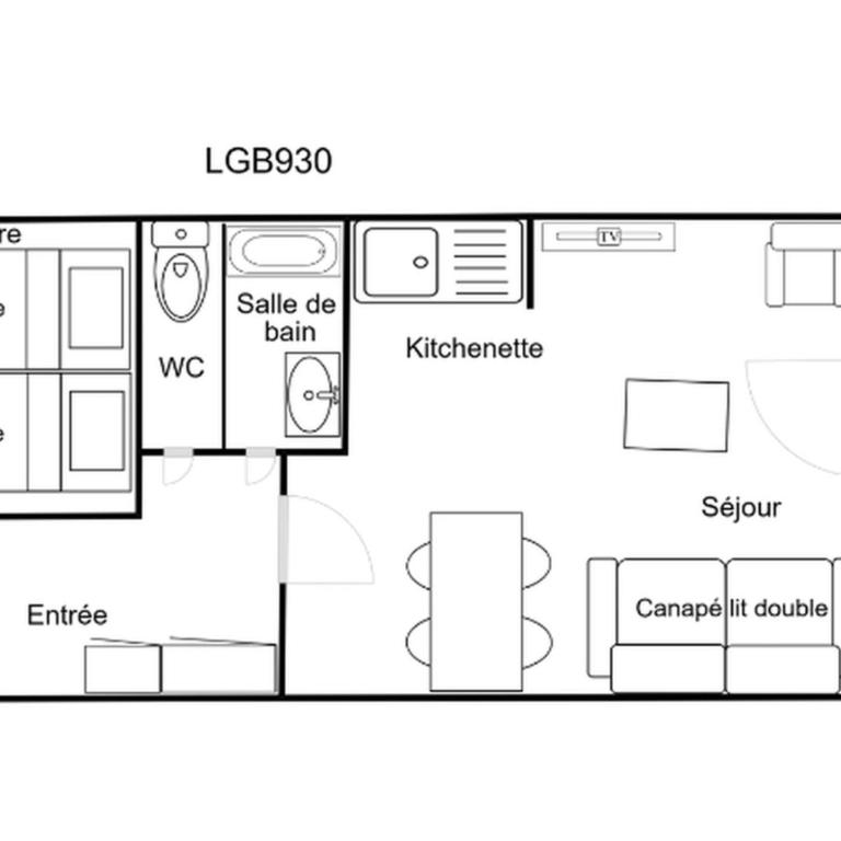 2 pièces confortable, skis aux pieds, proche commerces, 4 pers, balcon, TV - Appartement 1 Chambre - 9