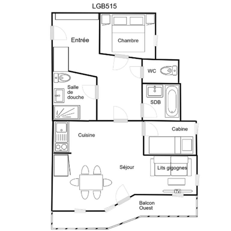 Confortable 2P+Cabine, Skis aux pieds, proche commerces, 5/6 pers - Appartement 1 Chambre - 11