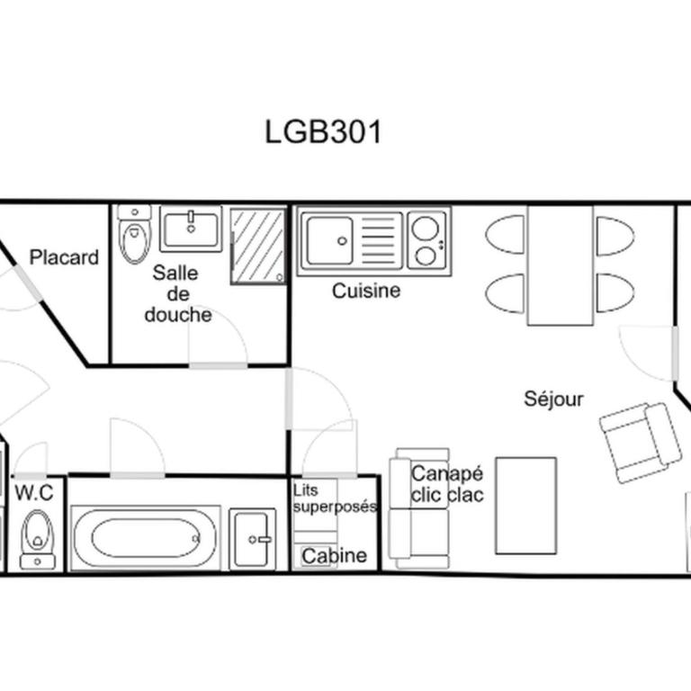 2 Pièces + Cabine, Skis aux Pieds, Proche Commerces - Appartement 1 Chambre - 10