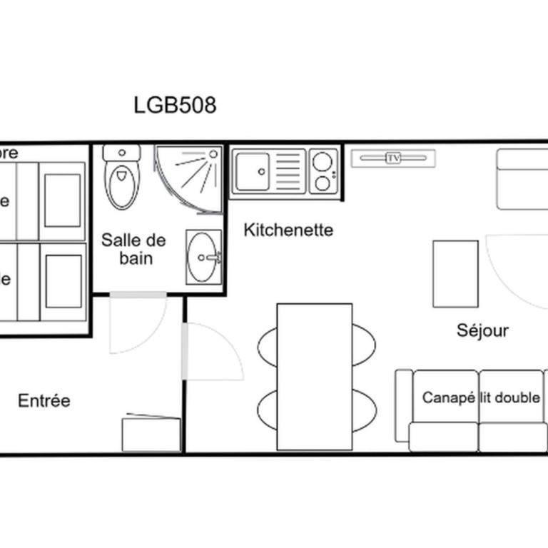 Confortable 2 Pièces, Skis aux Pieds, 2 Ch, 4 Pers, Non-Fumeur - Appartement 1 Chambre - 5