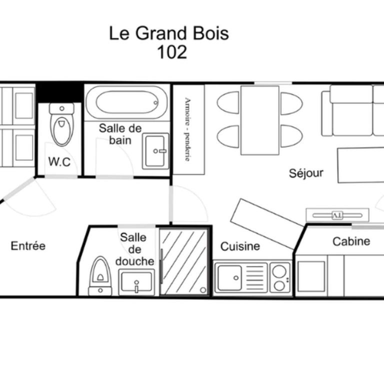 Confortable 2 Pièces + Cabine, Skis aux Pieds, 5/6 Pers. - Appartement 1 Chambre - 11