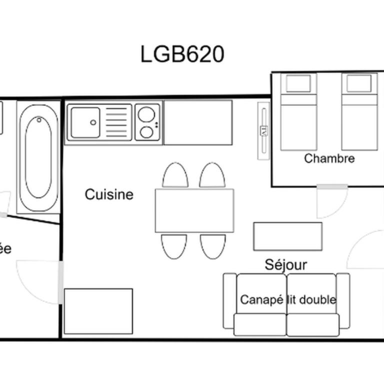 2 pièces confortables, skis aux pieds, 4 personnes - Appartement 1 Chambre - 9