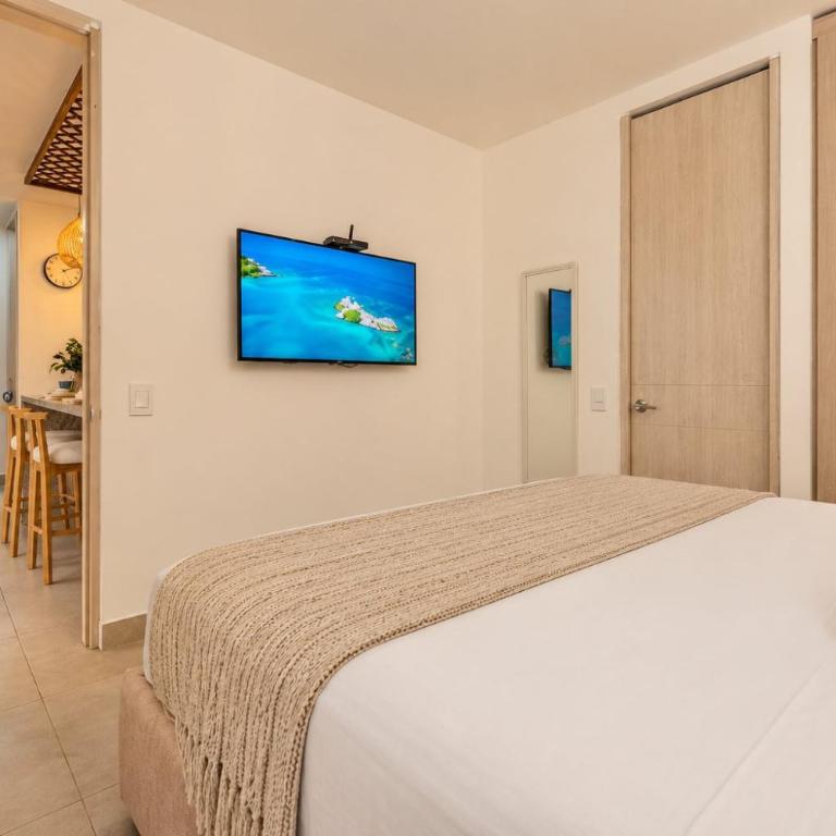 CLL11-404 Nuevo Apto Serena del Mar Playa-3min - Two-Bedroom Apartment with Balcony - 8