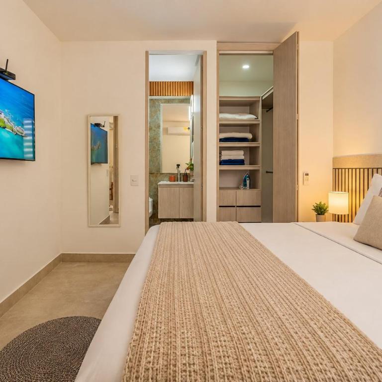 CLL11-404 Nuevo Apto Serena del Mar Playa-3min - Two-Bedroom Apartment with Balcony - 9