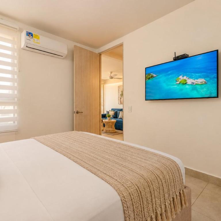 CLL11-404 Nuevo Apto Serena del Mar Playa-3min - Two-Bedroom Apartment with Balcony - 13