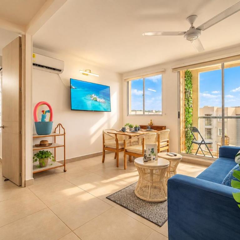 CLL11-404 Nuevo Apto Serena del Mar Playa-3min - Two-Bedroom Apartment with Balcony - 2