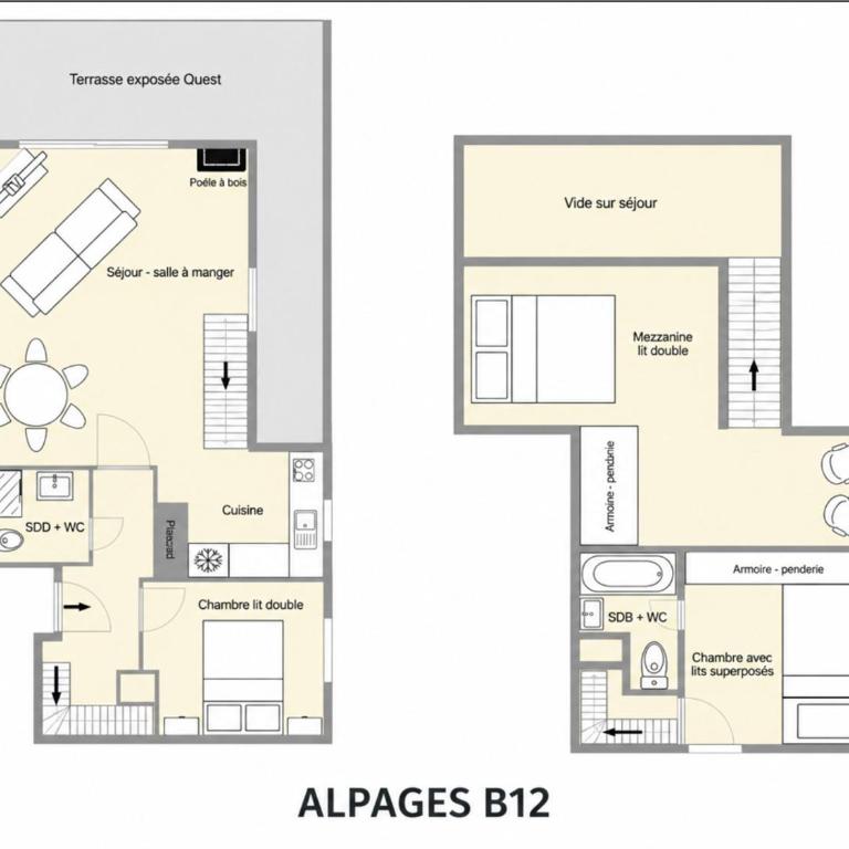 Charmant Duplex 3 Pièces à Méribel - 6 Personnes, WiFi Inclus - Two-Bedroom Apartment - 27