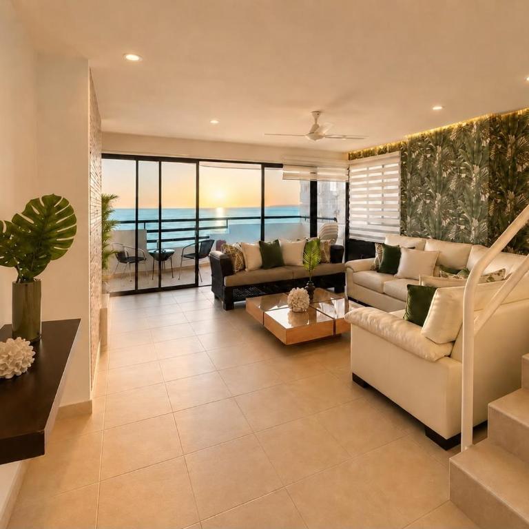 Oceanfront Duplex with Balcony El Laguito Cartagena - Apartamento de 3 dormitorios con vistas al mar - 1