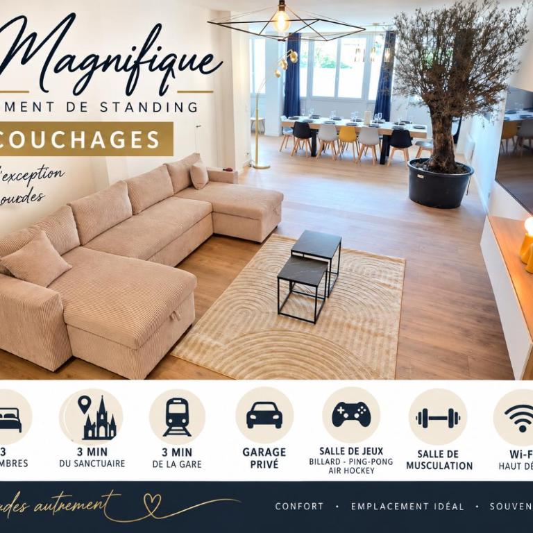 Le Magnifique, 15 personnes, garage, 3 minutes à pied du sanctuaire et gare - Appartement - 1