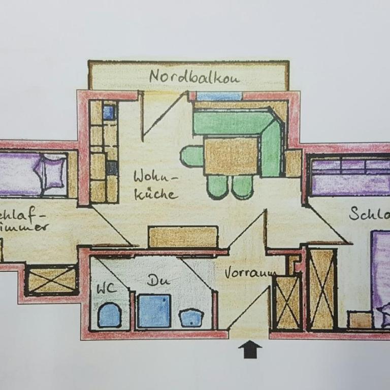 Appartementhaus Sonne - Appartement 2 Chambres avec Balcon - 17