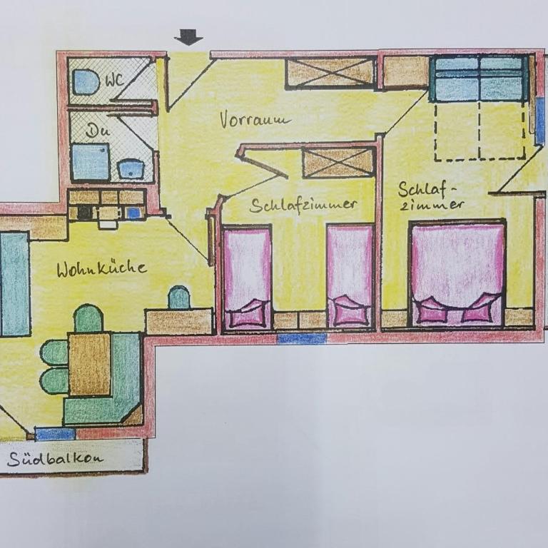 Appartementhaus Sonne - Appartement 2 Chambres avec Balcon - 16