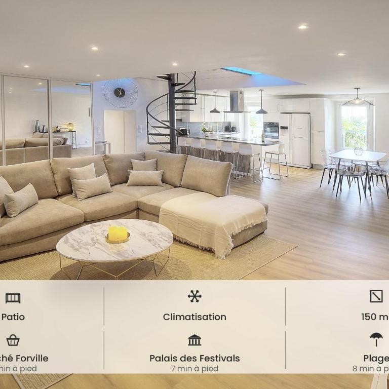 Duplex 5 chambres PATIO, Clémenceau-CENTRE CANNES A5B003 - Appartamento su 2 Livelli - 1