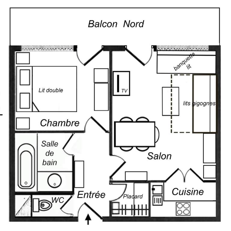 Appartement cosy 2 pièces, superbe vue, 5 pers - Appartement 1 Chambre - 20