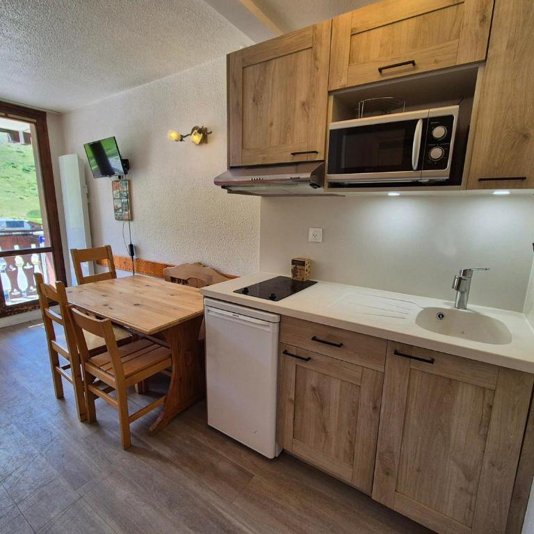 Studio lumineux ski-aux-pieds avec balcon, animaux acceptés - FR-1-502-309 - Studio - 1