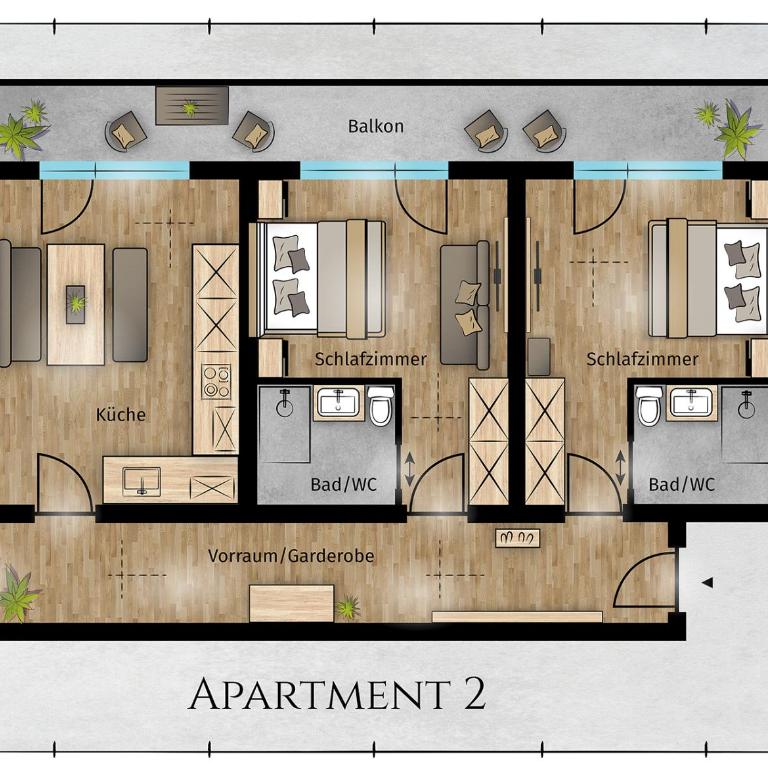Alpenzeit Zillertal Apartments - Apartment mit 2 Schlafzimmern - 14
