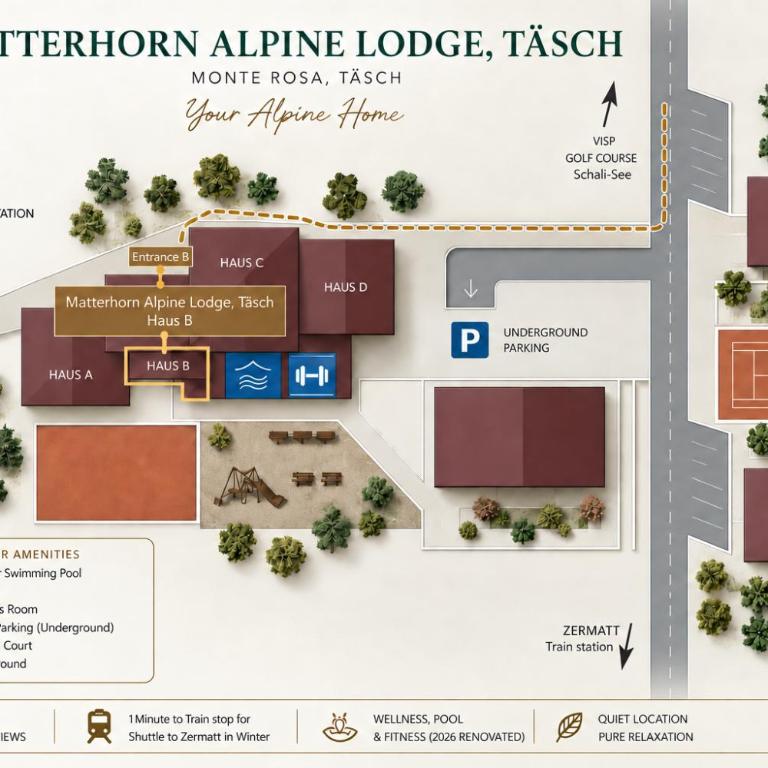 Matterhorn Alpine Lodge in Täsch bei Zermatt - Apartment mit 1 Schlafzimmer und Aussicht - 14