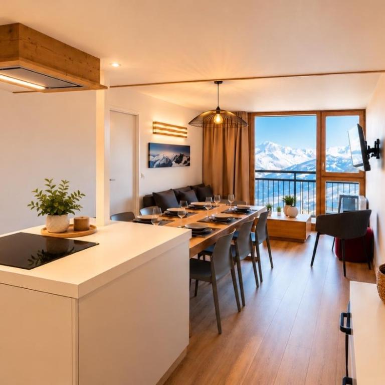 Le panorama MontBlanc - Arc 2000 - Ménage et lits faits inclus - Ski IN-OUT - WIFI - Conciergerie du Varet - Appartement 3 Chambres - 6