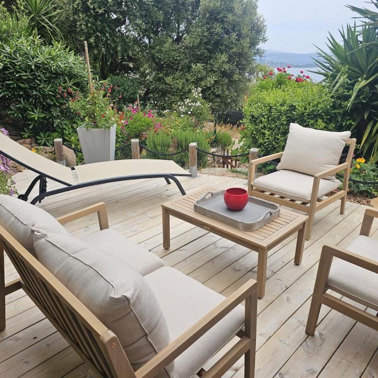 Air conditioned Chalet with Exceptional sea view - large 30m2 furnished terrace - Studio - Vue sur Mer - 9