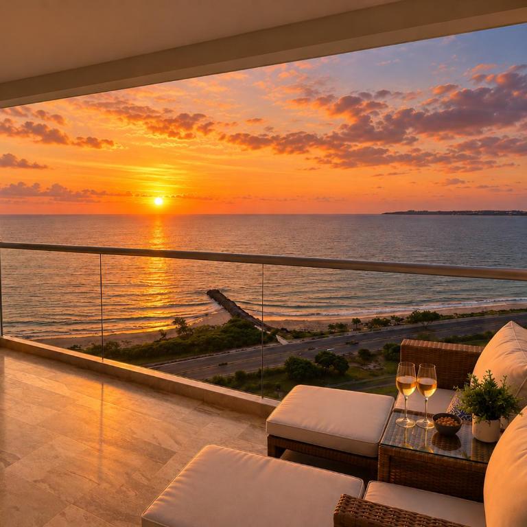 Sunset Frente al Mar -Piscina - Cerca Aeropuerto - Apartamento de 1 Dormitorio con balcón y vistas a la ciudad - 1