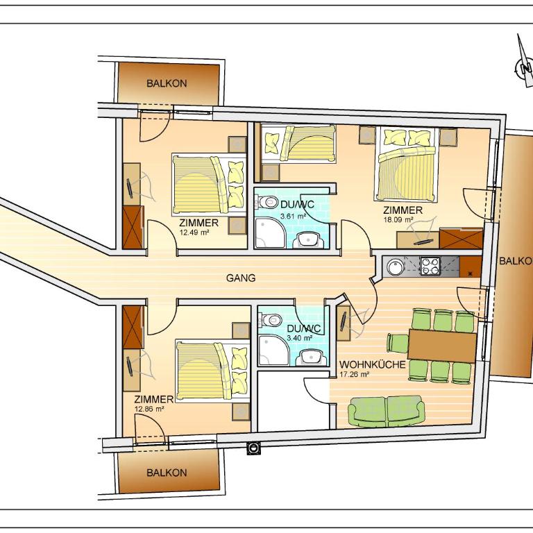 Apart Corona - Apartment mit 3 Schlafzimmern - 1